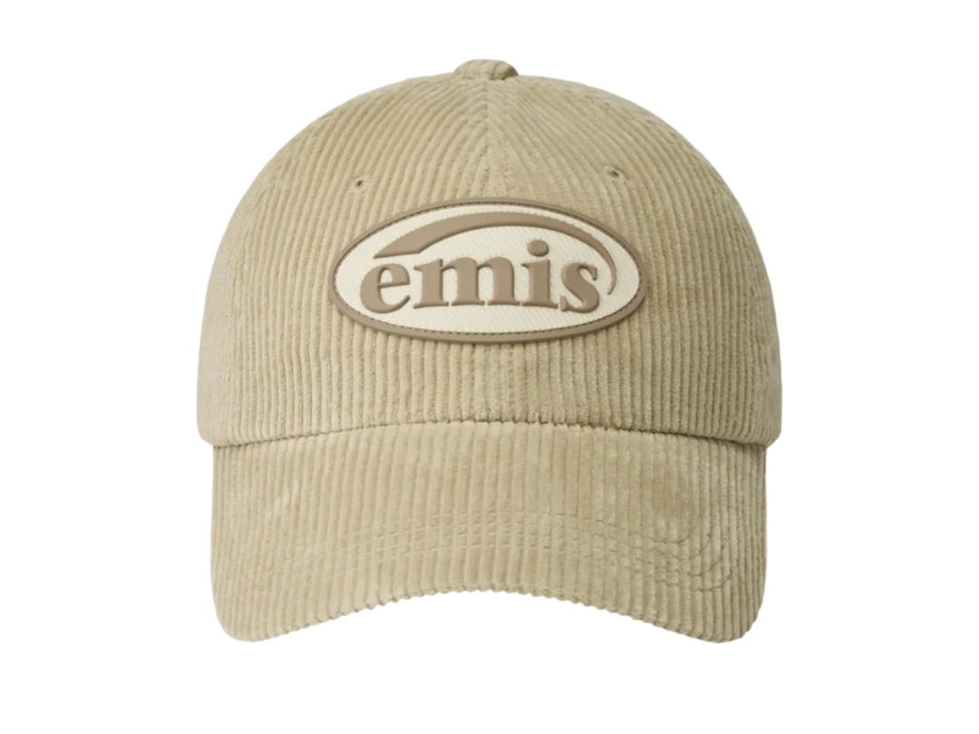 Emis Emis Rubber Patch Corduroy Ball Cap Beige