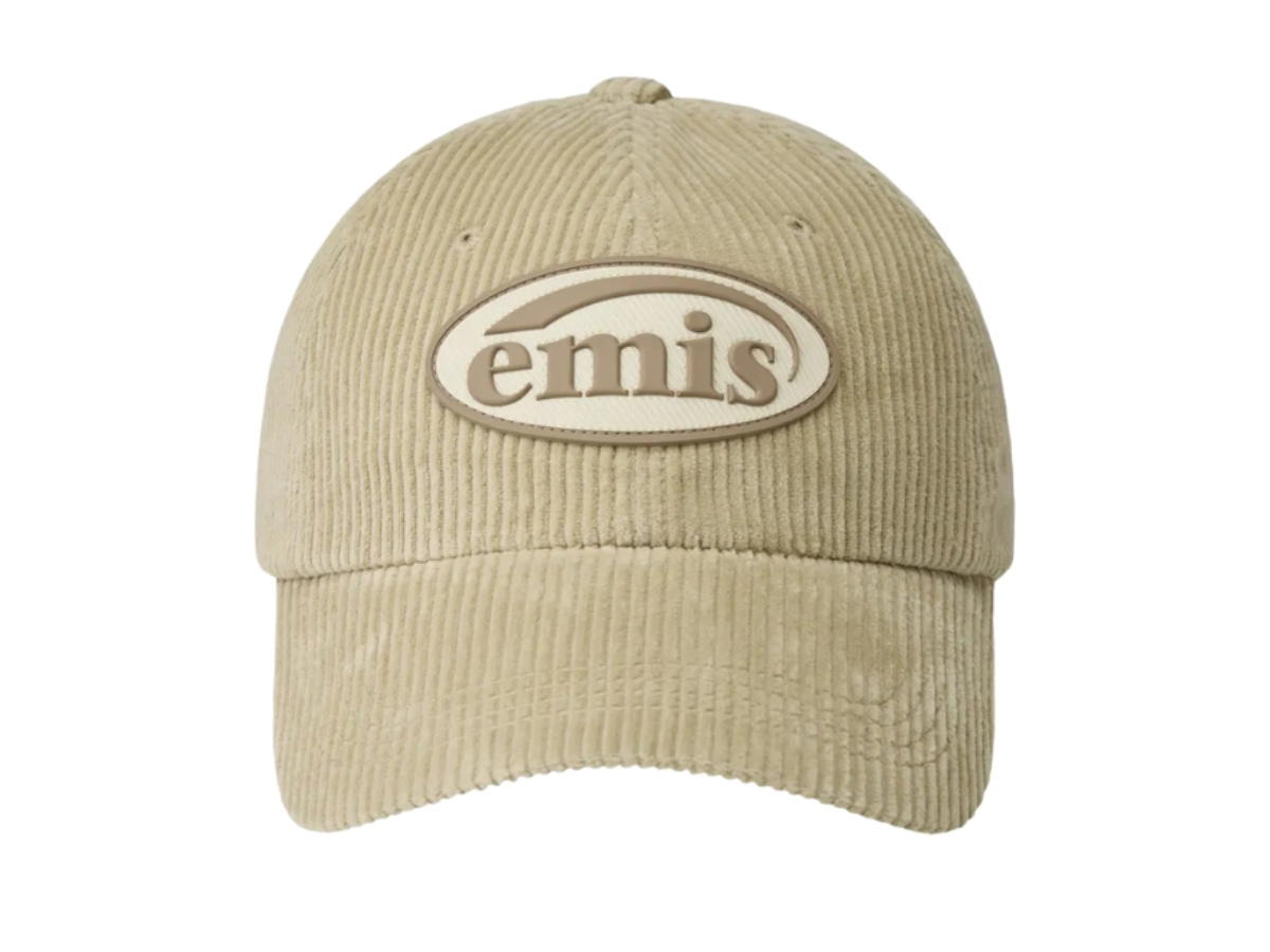 Emis Emis Rubber Patch Corduroy Ball Cap Beige