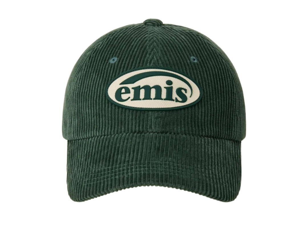 Emis Emis Rubber Patch Corduroy Ball Cap Green