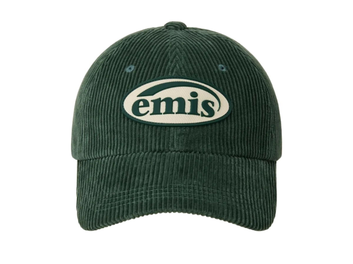 Emis Emis Rubber Patch Corduroy Ball Cap Green