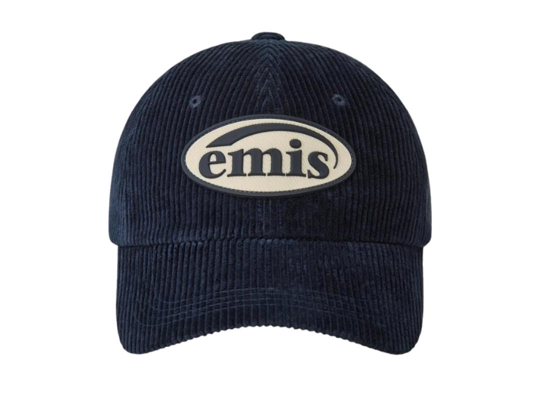 Emis Emis Rubber Patch Corduroy Ball Cap Navy
