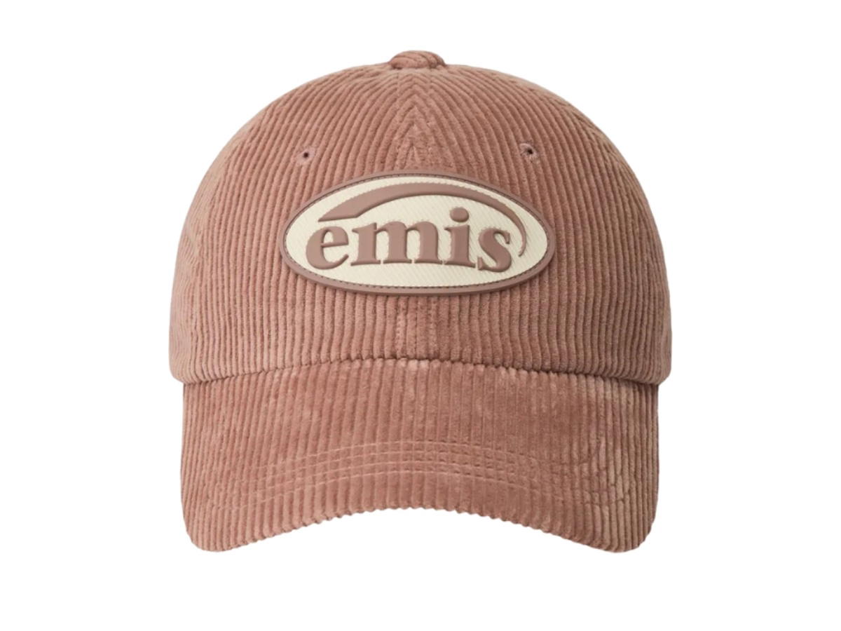 Emis Emis Rubber Patch Corduroy Ball Cap Pink