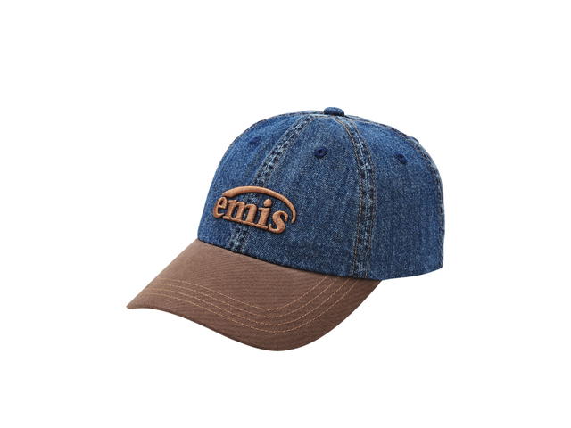 Emis Emis Washed Denim Ball Cap Blue Brown - view 2