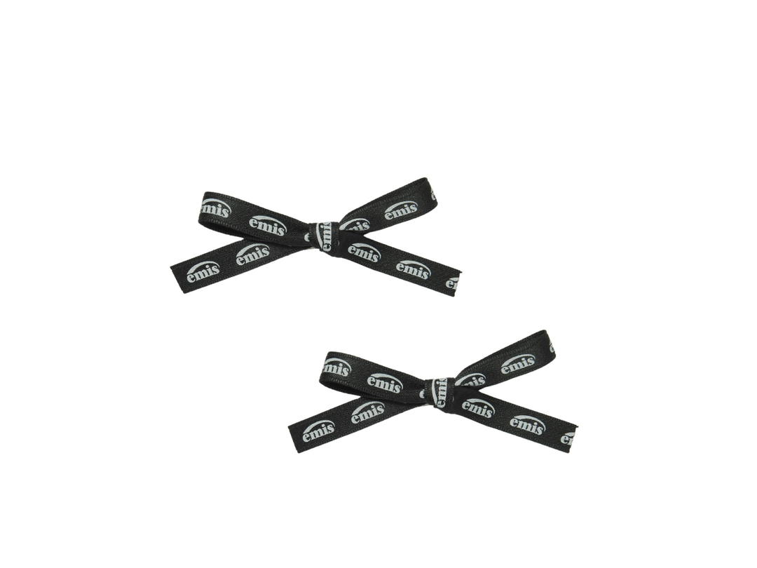 Emis Emis New Logo Ribbon Hair Clip Black