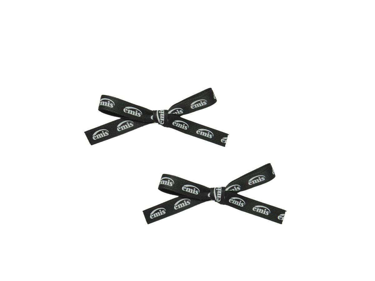 Emis Emis New Logo Ribbon Hair Clip Black