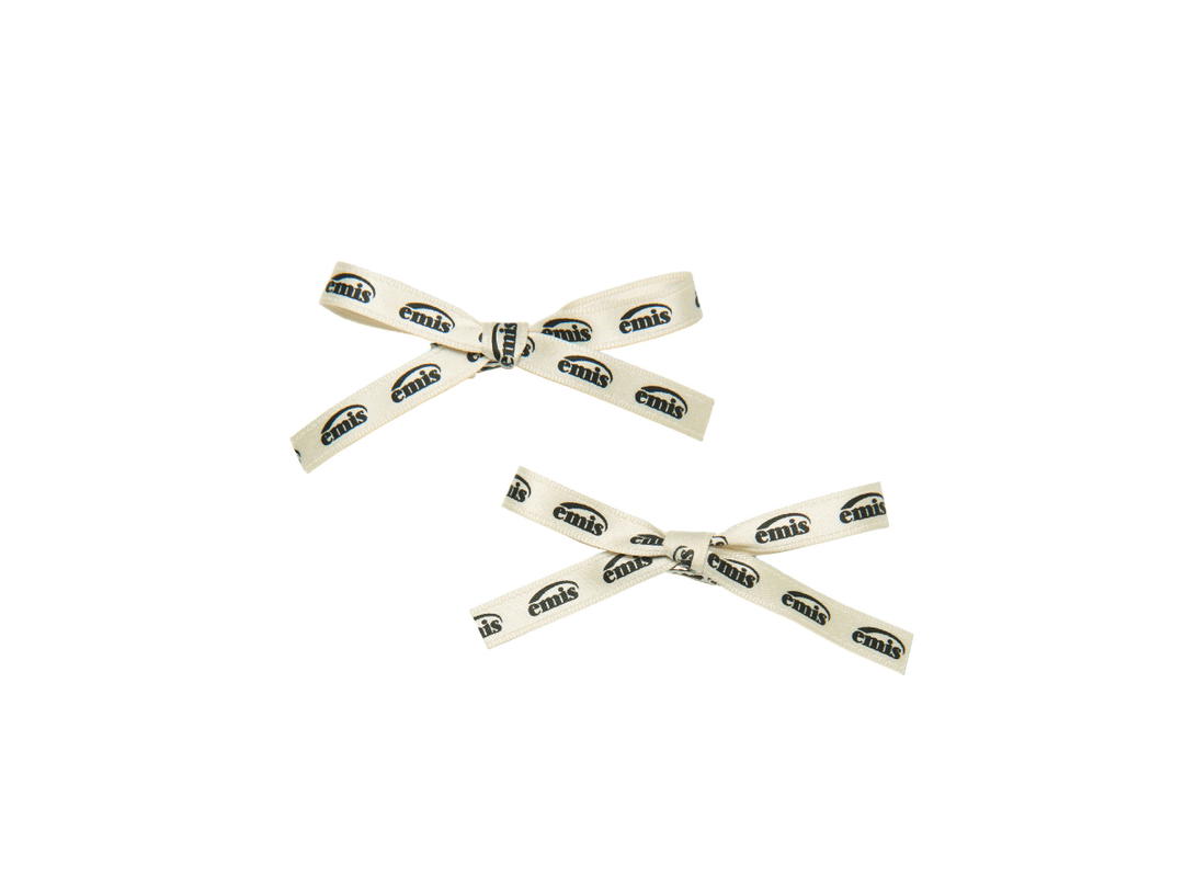 Emis Emis New Logo Ribbon Hair Clip Cream Yellow