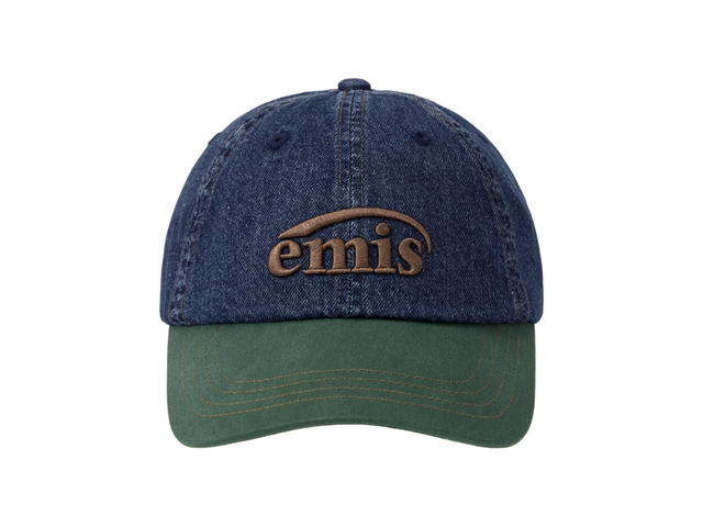 Emis Emis Washed Denim Ball Cap Blue-Green - view 1