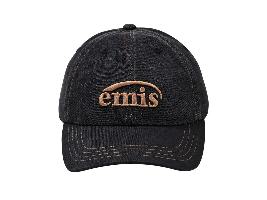 Emis Emis Washed Denim Ball Cap Gray-Black