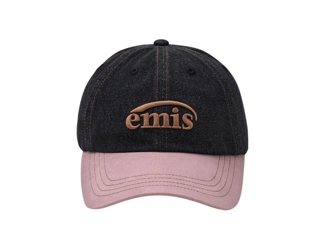 Emis Emis Washed Denim Ball Cap Gray-Pink