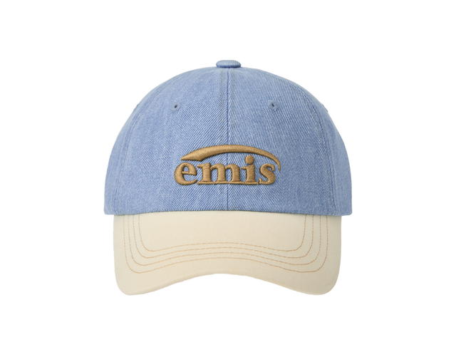 Emis Emis Washed Denim Ball Cap Light Blue Denim-Cream - view 1