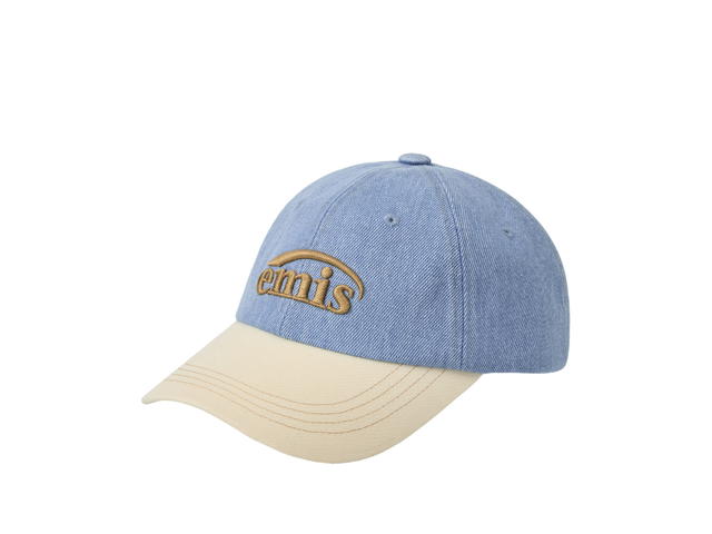 Emis Emis Washed Denim Ball Cap Light Blue Denim-Cream - view 2