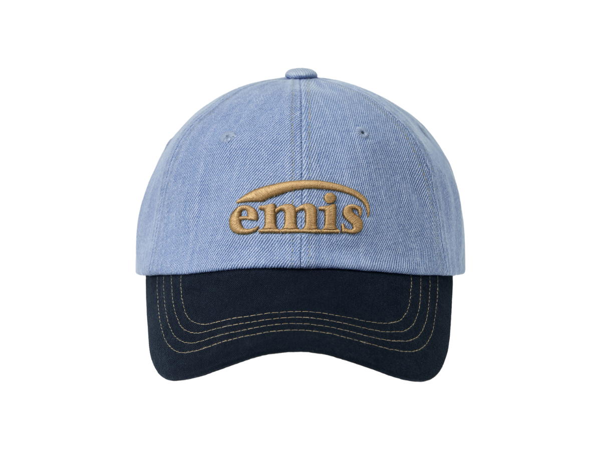 Emis Emis Washed Denim Ball Cap LightI Blue Denim-Navy