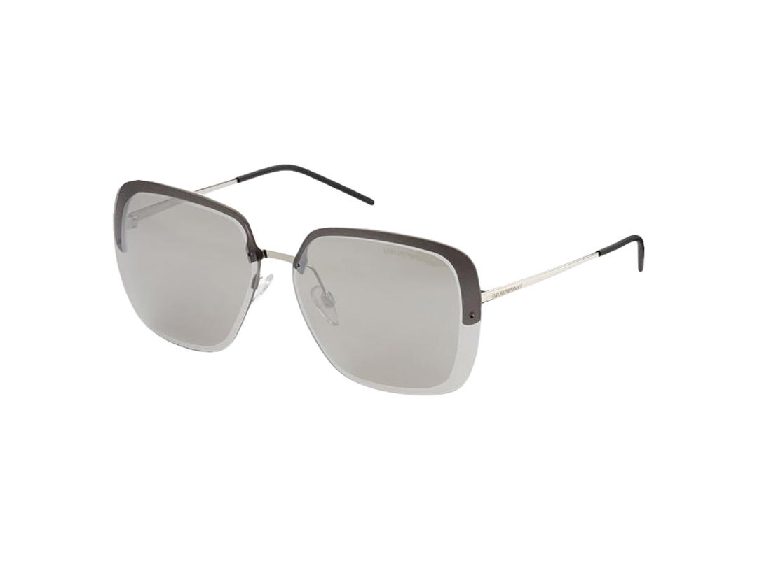 Emporio Armani Emporio Armani EA2045-30156G Sunglasses In Silver Metal Frame With Light Grey Lenses