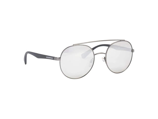 Emporio Armani Emporio Armani EA2051-30106G-53 Sunglasses In Silver Metal-Black Acetate Frame With Miror Lenses - view 1
