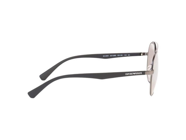 Emporio Armani Emporio Armani EA2051-30106G-53 Sunglasses In Silver Metal-Black Acetate Frame With Miror Lenses - view 3