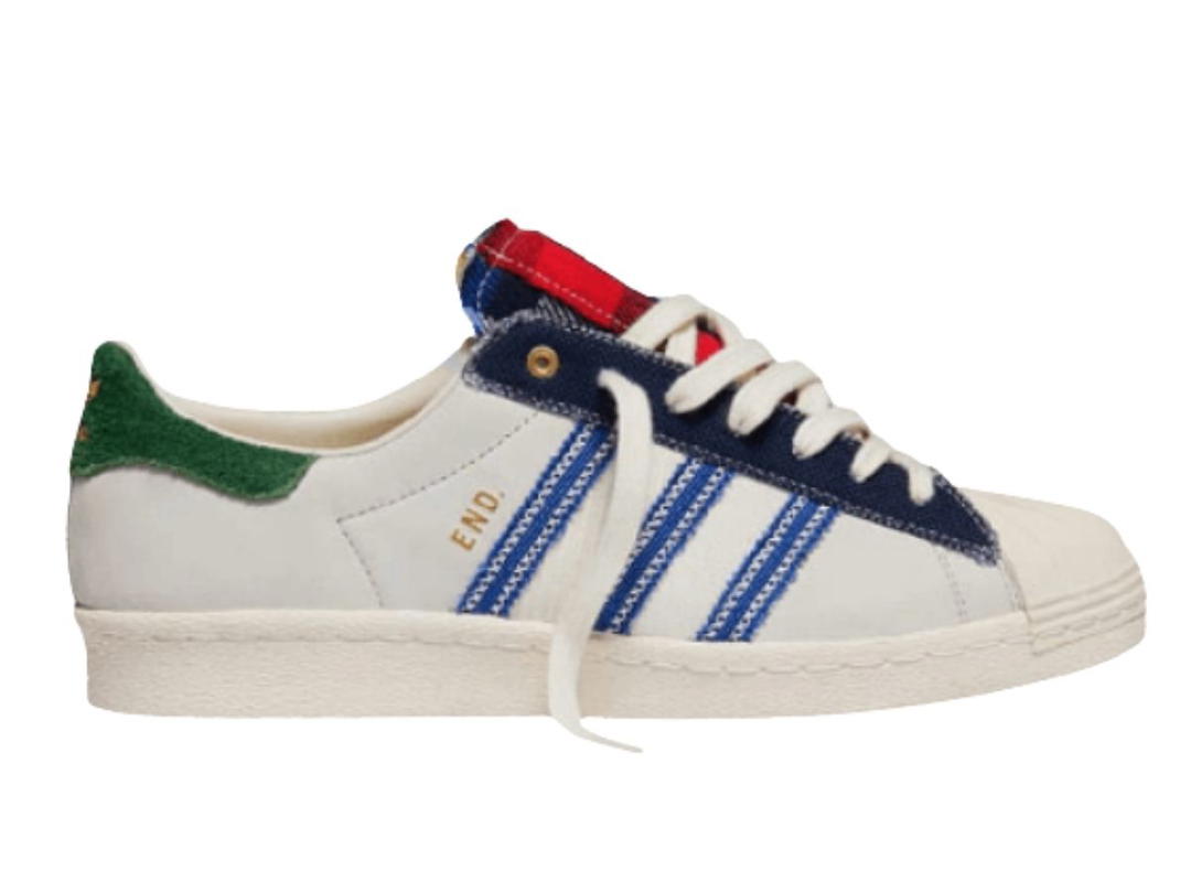 adidas END X ADIDAS SUPERSTAR "ALTERNATIVE LUXURY" OFF WHITE/NIGHT INDIGO/RED