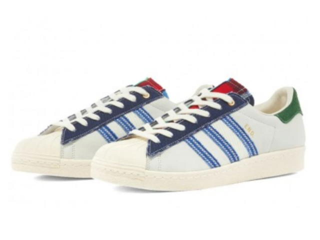 adidas END X ADIDAS SUPERSTAR "ALTERNATIVE LUXURY" OFF WHITE/NIGHT INDIGO/RED - view 2