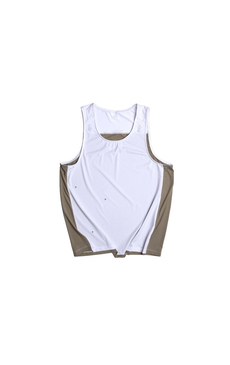 eqr eqr Scotch Eyelet Singlet White Khaki