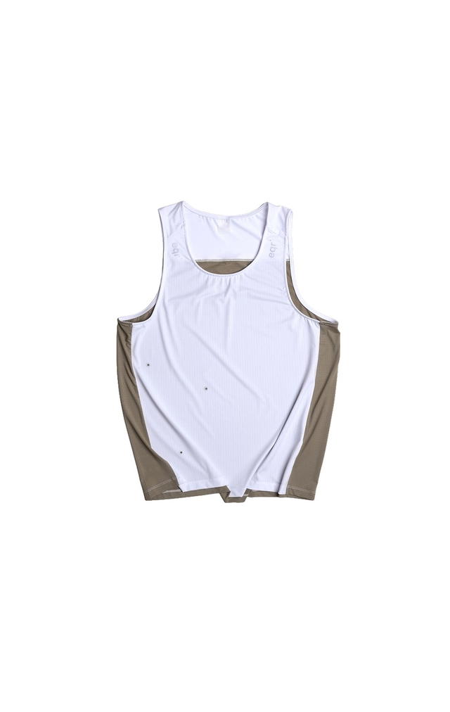 eqr eqr Scotch Eyelet Singlet White Khaki - view 1