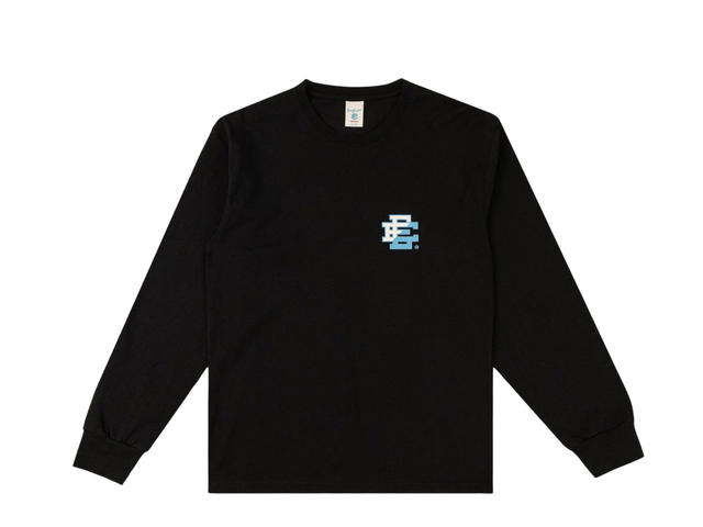 Eric Emanuel Eric Emanuel EE Long Sleeve T-Shirt Black White Baby Blue Split - view 1