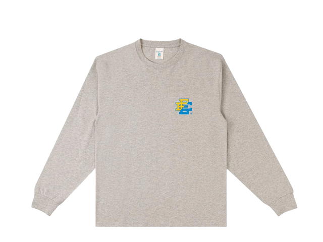 Eric Emanuel Eric Emanuel EE Long Sleeve T-Shirt Gray Yellow Baby Blue Split - view 1