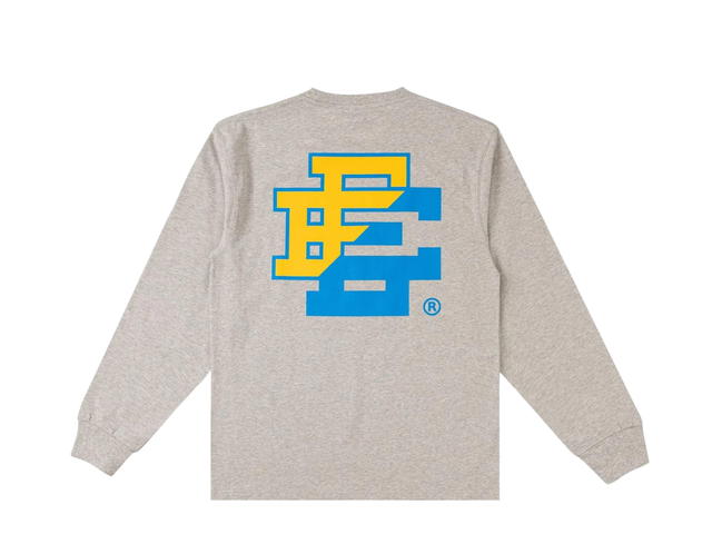 Eric Emanuel Eric Emanuel EE Long Sleeve T-Shirt Gray Yellow Baby Blue Split - view 2
