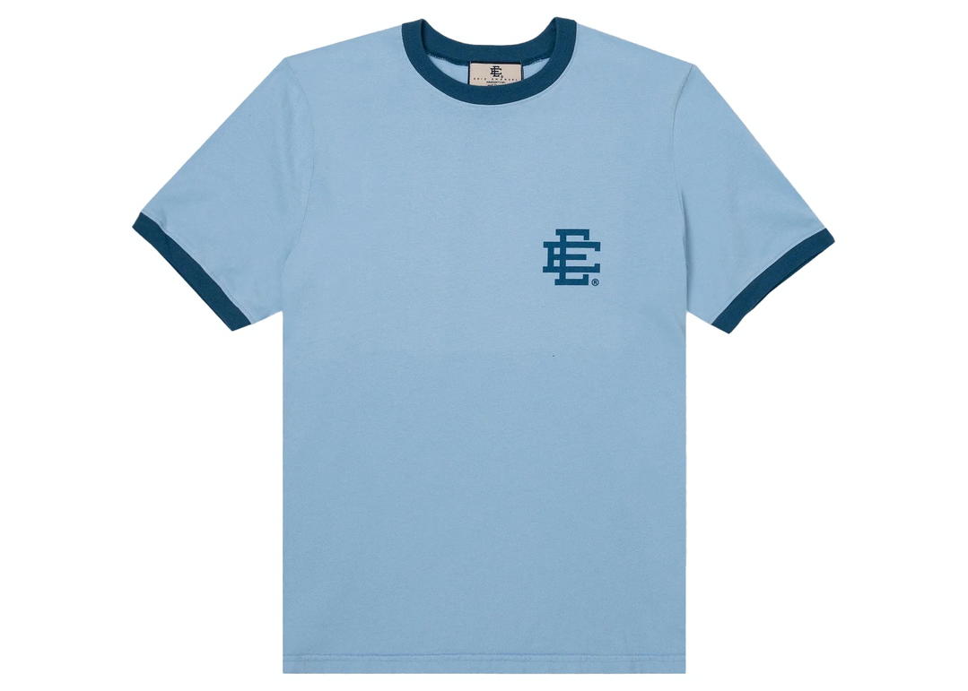 Eric Emanuel Eric Emanuel EE Ringer T-shirt Delicate Blue/Navy