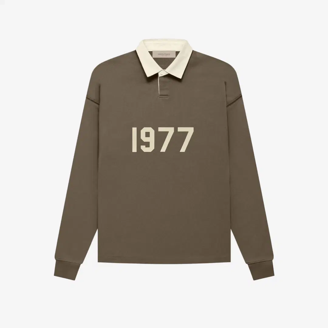 Fear of God Essentials 1977 Henley Rugby Long Sleeve Polo Wood - 22FW