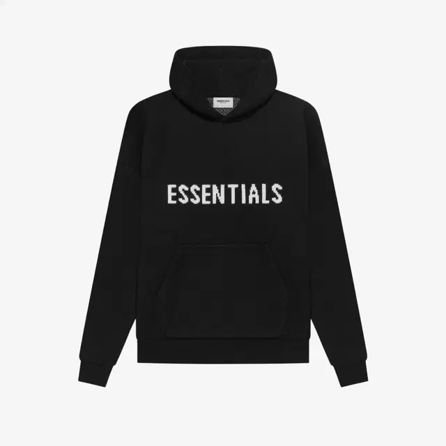 Fear of God Essentials Knit Pullover Hoodie Black - 21SS - view 2
