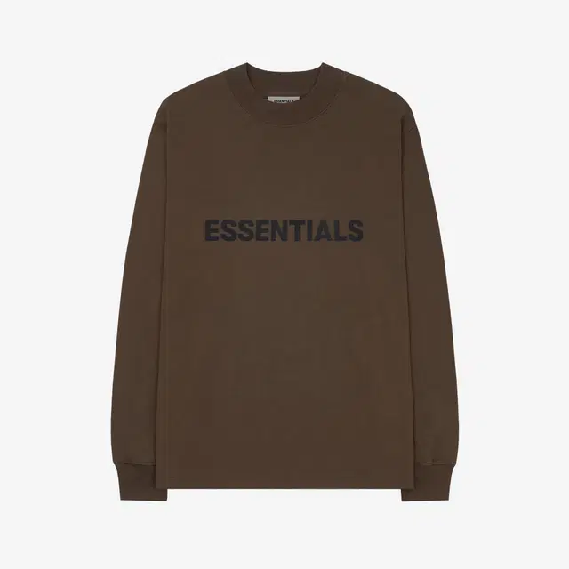 Fear of God Essentials 3D Silicon Applique Boxy Long Sleeve T-Shirt Brown/Rain Drum - Ssense Exclusive - view 2