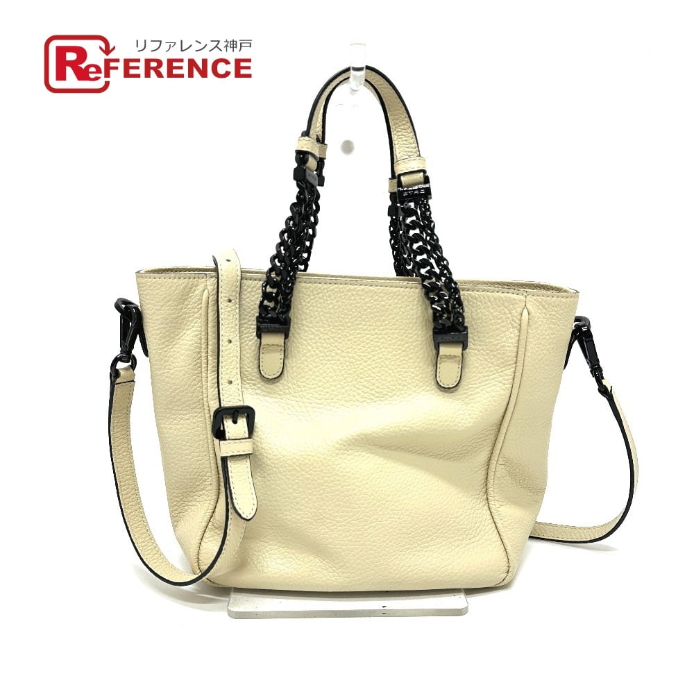 Etro ETRO 2WAY Chain Shoulder Bag Hand Bag Leather Beige