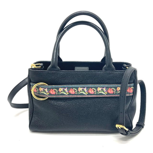 Etro Etro Floral 2WAY Shoulder Bag Crossbody Handbag Tote Bag Leather Black - view 1
