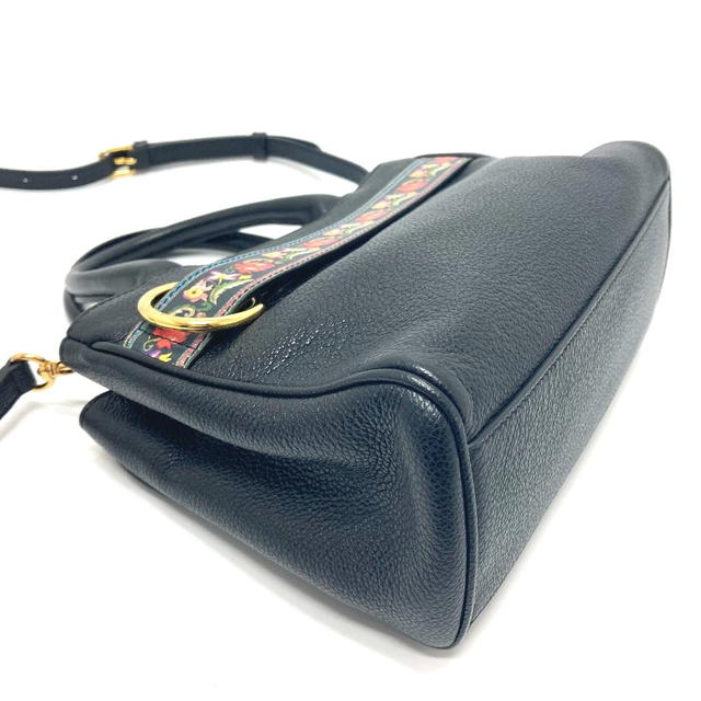 Etro Etro Floral 2WAY Shoulder Bag Crossbody Handbag Tote Bag Leather Black - view 4