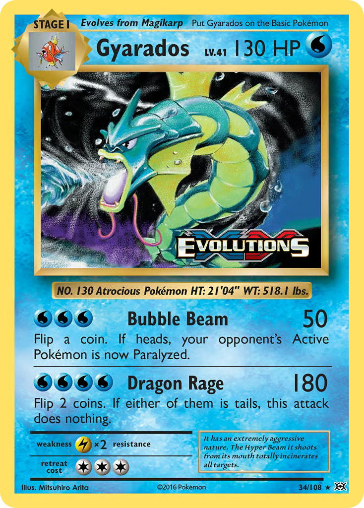 Pokemon Pokemon Gyarados H [EVO 34/108] XY "Evolutions" [ReverseHolo] (EN)