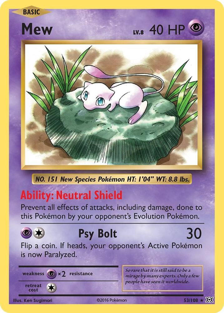 Pokemon Pokemon Mew H [EVO 53/108] XY "Evolutions" [ReverseHolo] (EN)