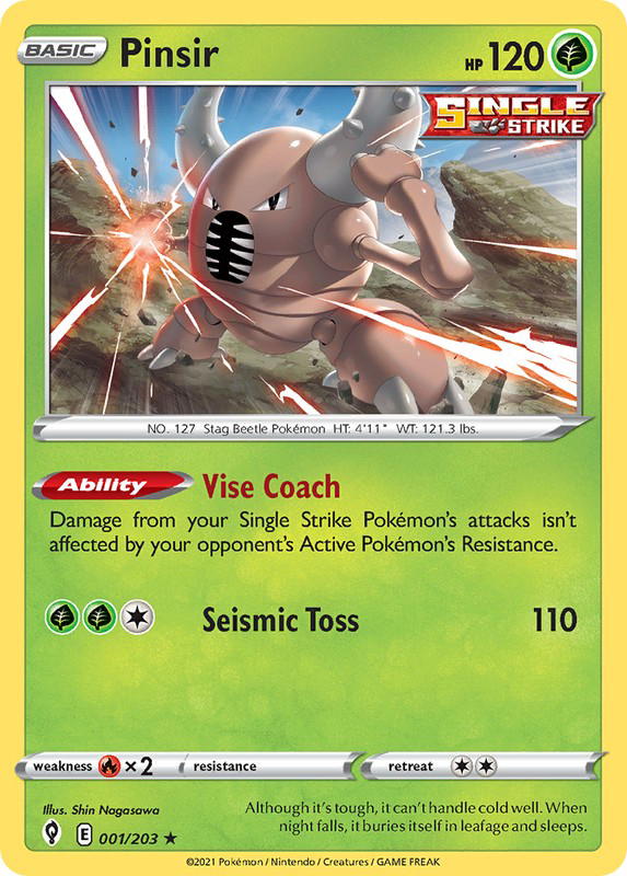 Pokemon Pokemon Pinsir R [EVS 001/203] Sword & Shield "Evolving Skies" (EN)