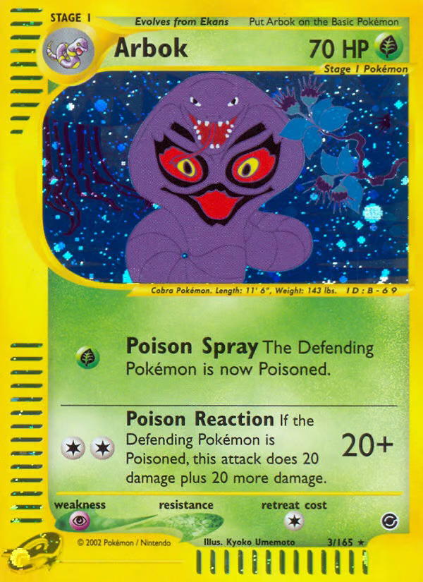 Pokemon Pokemon Arbok H [EX 3/165] E-Card "Expedition Base Set" [ReverseHolo] (EN)