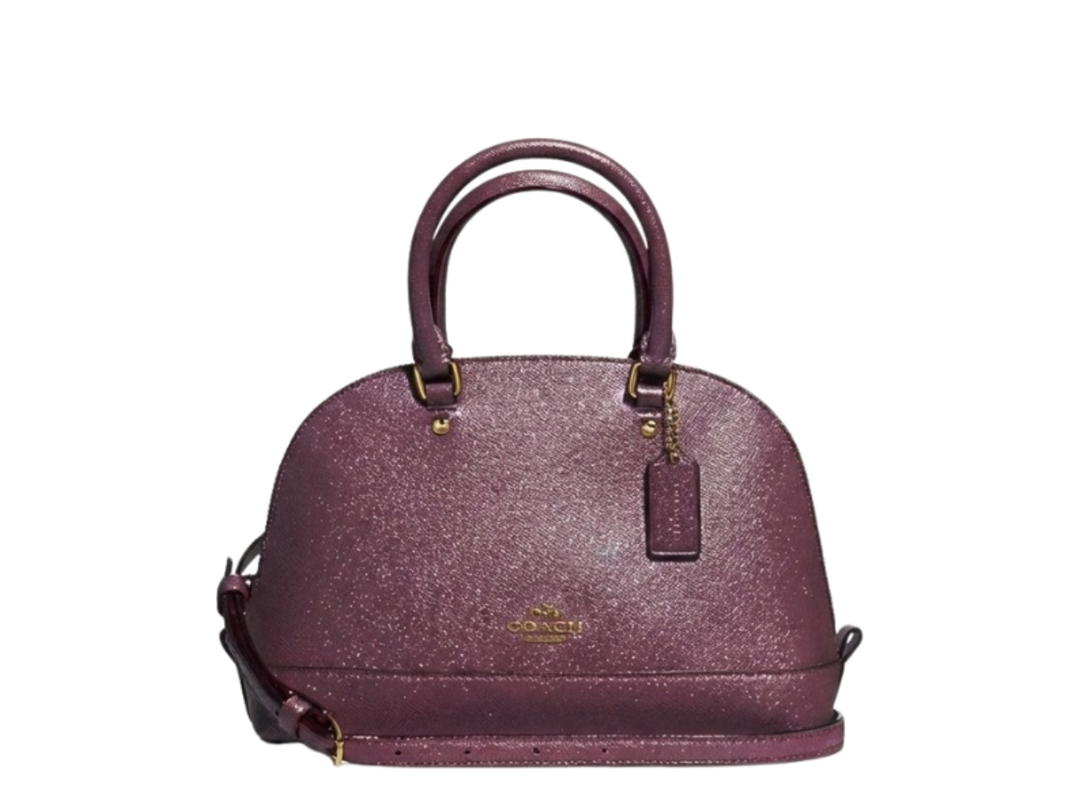 Coach Coach Mini Sierra Satchel In Glitter Crossgrain Leather Oxblood