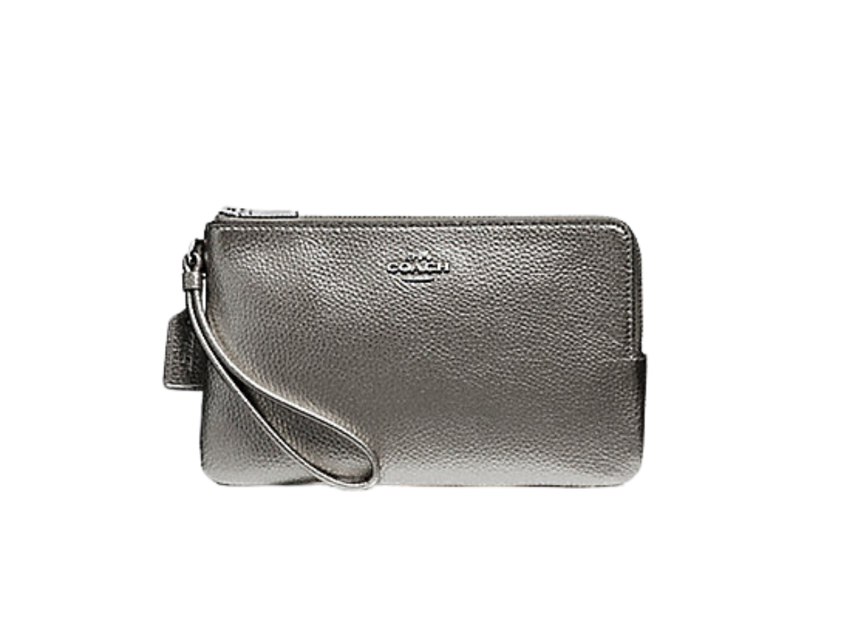 Coach Coach Double Zip Wallet Gunmetal
