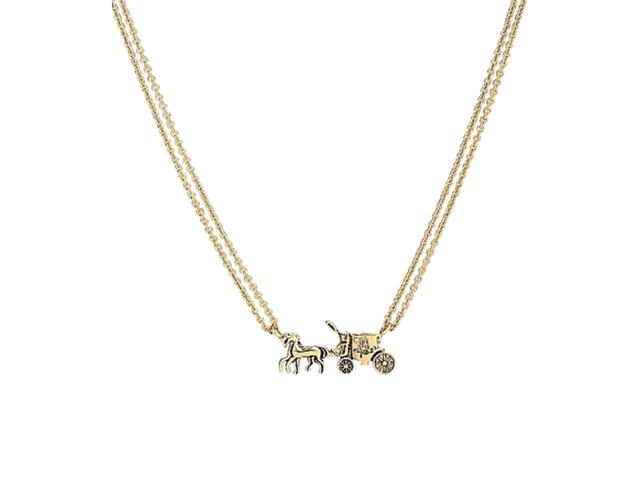Coach Coach Horse And Carriage Double Chain Necklace Gold - view 1