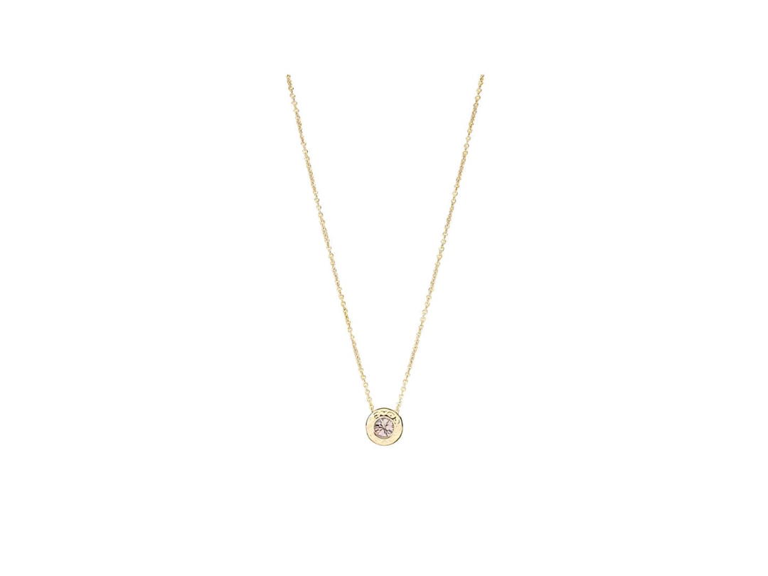 Coach Coach Open Circle Stone Necklace Gold