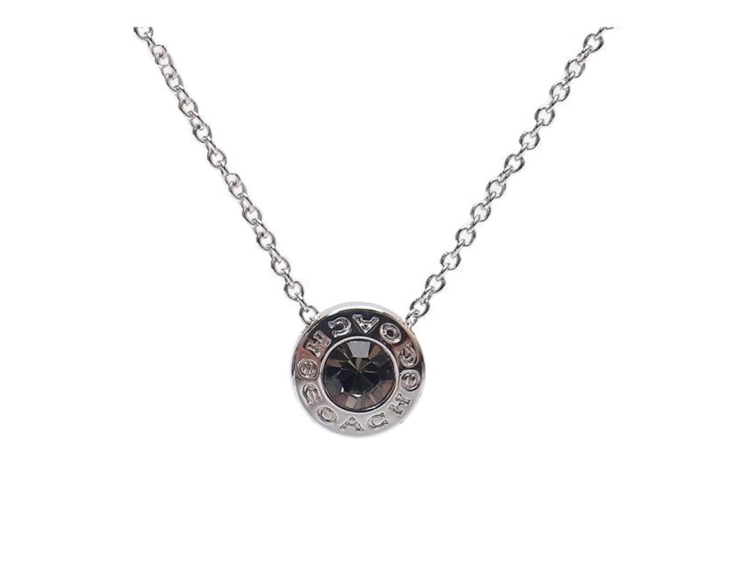 Coach Coach Open Circle Stone Necklace Silver