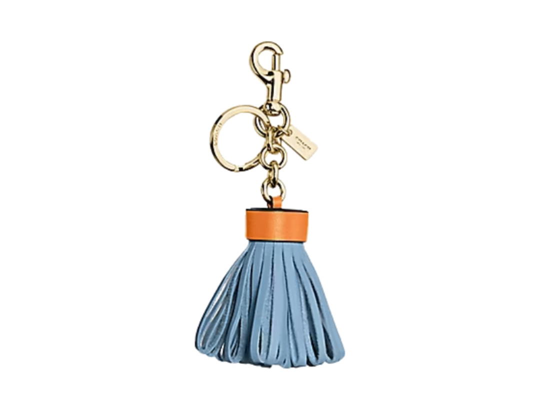 Coach Coach Leather Tassel Bag Charm Cornflower