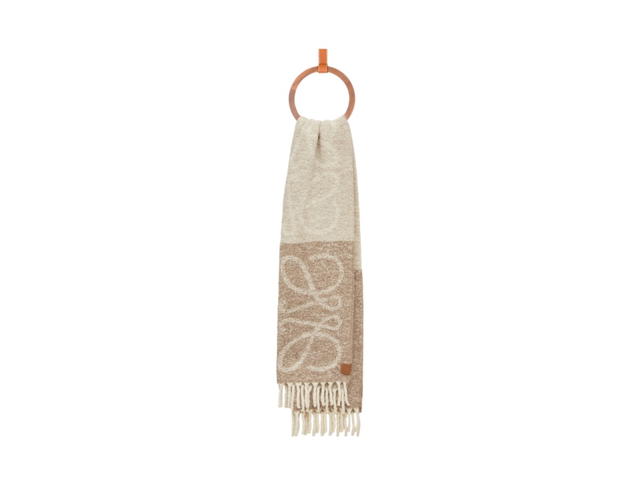 Loewe Loewe Anagram Scarf Beige White - view 3