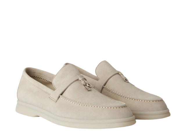 Loro Piana Loro Piana Summer Charms Walk Loafer Suede Calfskin Powder Pearl (Women's) - view 3