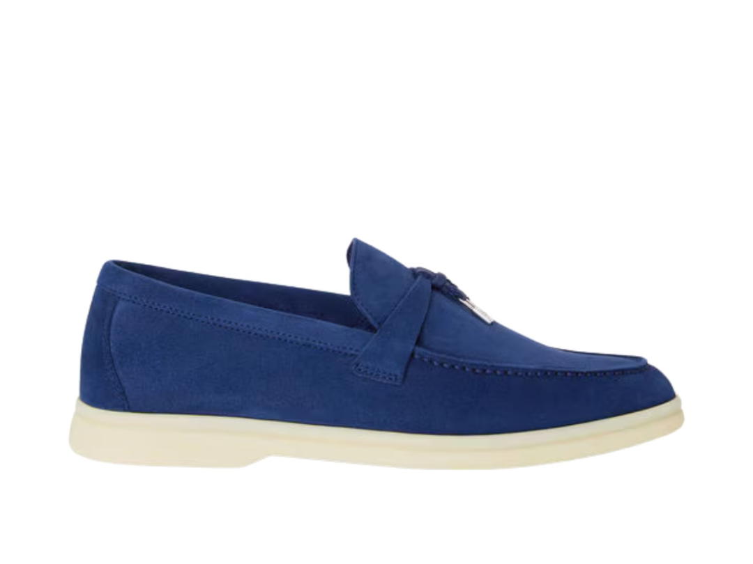 Loro Piana Loro Piana Summer Charms Walk Loafer In Blue Fluorite Suede Calfskin