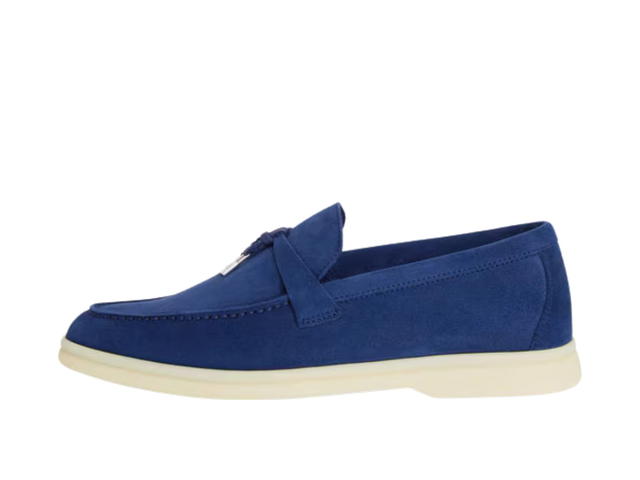 Loro Piana Loro Piana Summer Charms Walk Loafer In Blue Fluorite Suede Calfskin - view 2