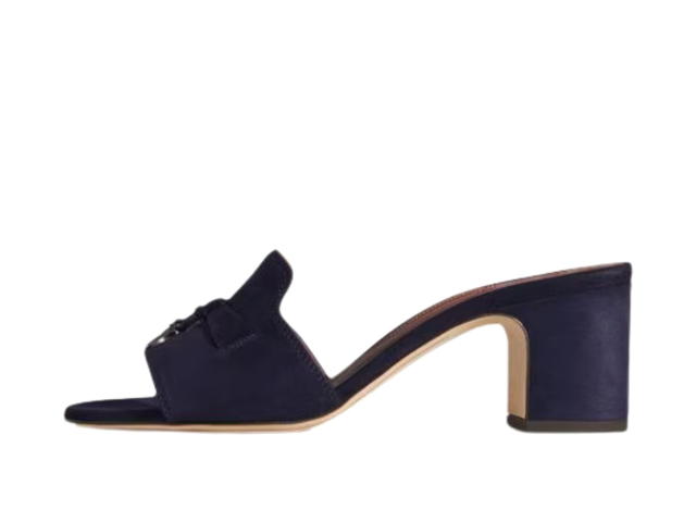 Loro Piana Loro Piana Summer Charms Sandal In Navy Blue Suede Goatskin (Women's) - view 2