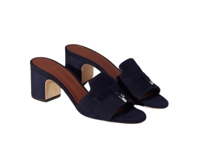 Loro Piana Loro Piana Summer Charms Sandal In Navy Blue Suede Goatskin (Women's) - view 3