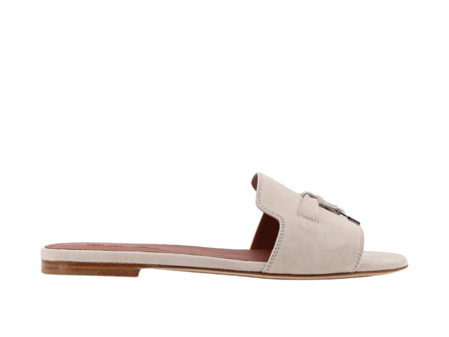 Loro Piana Loro Piana Summer Charms Suede Flat Sandals Grey (Women's) - view 1